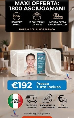 Scorta 1800 asciugamani monouso goffrati 45x80 Canvas 066