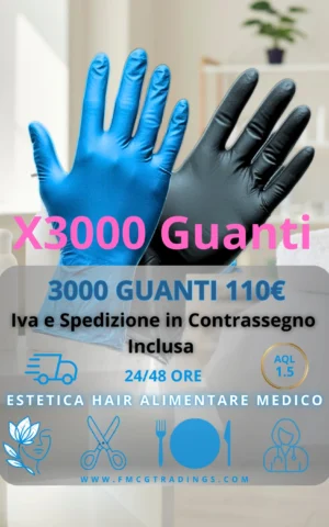 Scorta 3000 guanti nitrile neri e blu Canvas 063