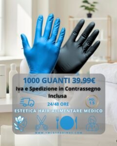 1000 guanti in nitrile monouso neri o blu
