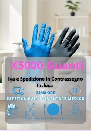 Scorta 5000 guanti nitrile neri e blu Canvas 064