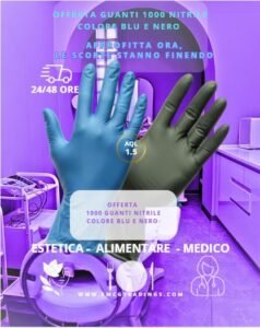 guanti nitrile nero o blu offerta 1000 pezzi